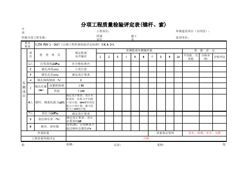 分项工程质量检验评定表(锚杆、索)