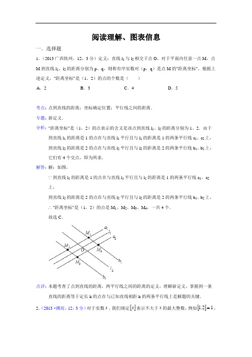 【初中数学】2013年全国各地中考数学试卷分类汇编:阅读理解、图表信息 通用