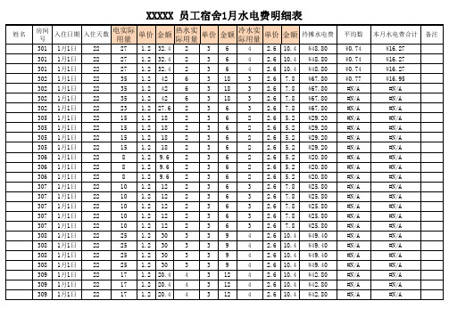 水电月度报表