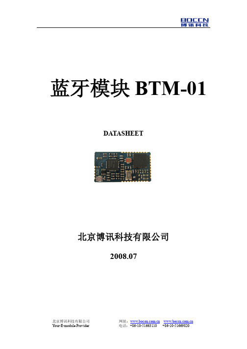 蓝牙模块BTM-01说明文档