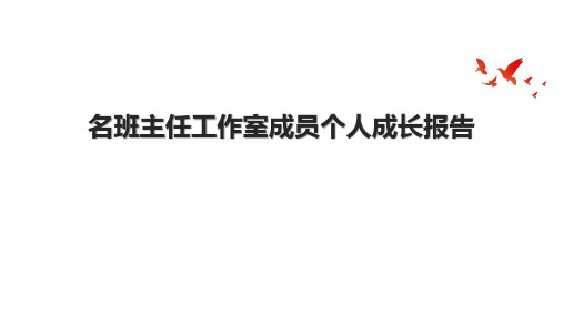 名班主任工作室成员个人成长报告