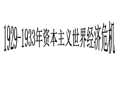 1929--1933年资本主义世界经济危机解析