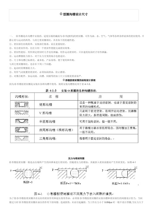 O型圈沟槽设计尺寸