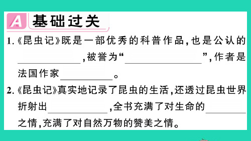 通用版八年级语文上册第五单元名著导读昆虫记作业名师公开课省级获奖课件新人教版