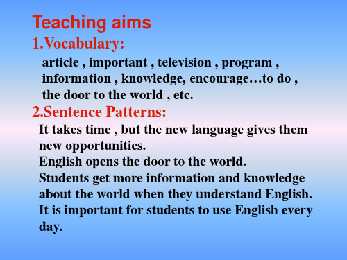 英语:Unit 6 《I Love Learning English》Lesson 47课件(1)(冀教版八年级上)(PPT)3-3