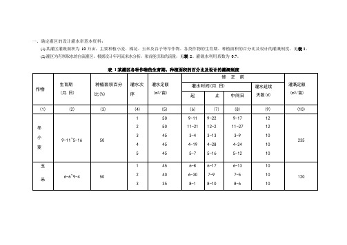 灌溉排水工程学 ch3-4及3-5综合作业 (1)