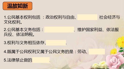 人教版道德与法治八年级下册八年级下册4.2 依法履行义务课件(共33张PPT)