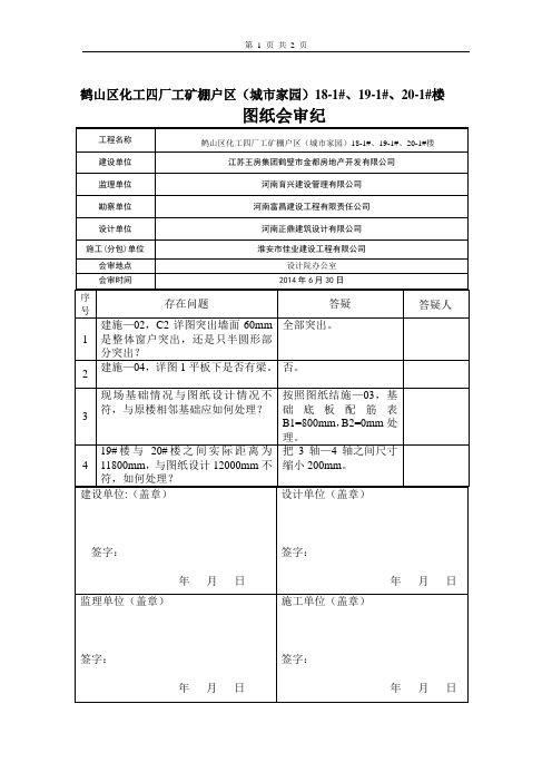 图纸会审纪要(表-1)