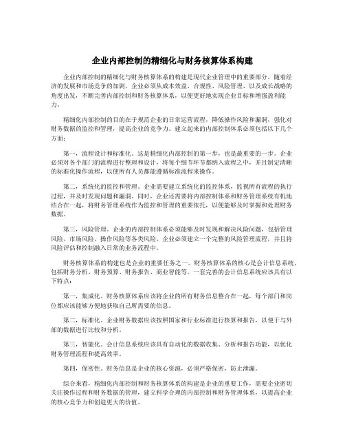 企业内部控制的精细化与财务核算体系构建