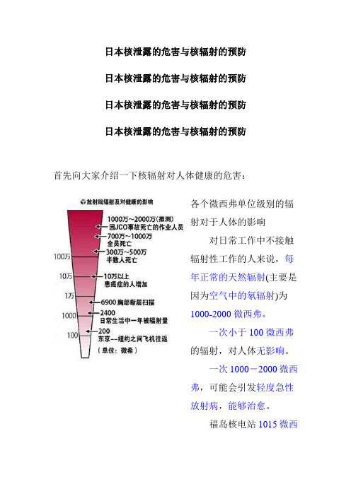 (专家推荐)有关日本核泄露、核爆炸的危害与核辐射的预防,沿海地区必看