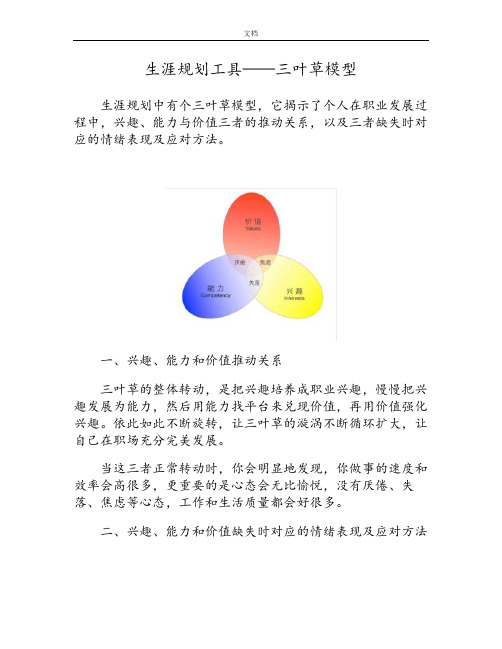 生涯规划工具——三叶草模型