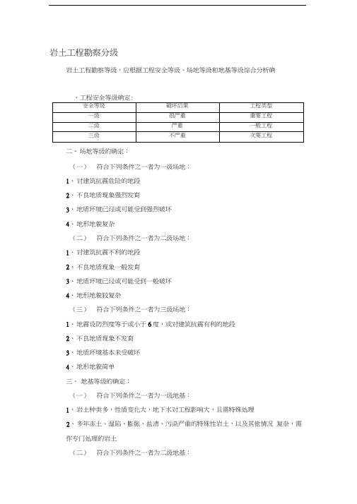 岩土工程勘察分级