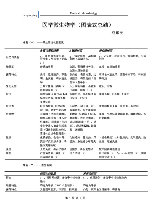 医学微生物学（图表式总结~成东亮