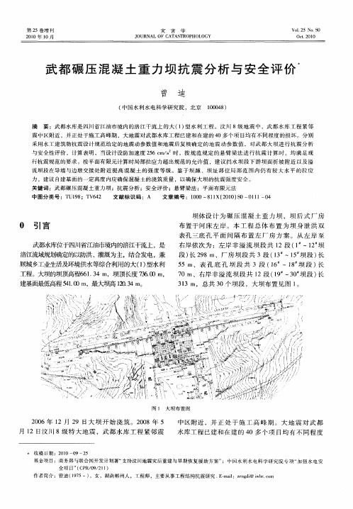 武都碾压混凝土重力坝抗震分析与安全评价