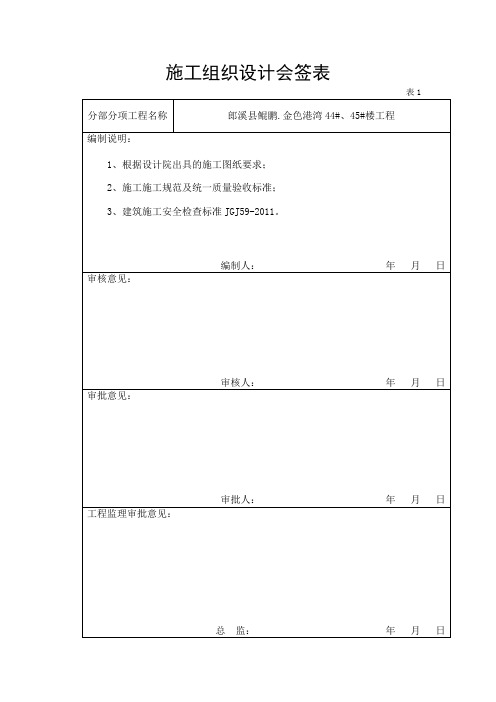 施工组织设计会签表