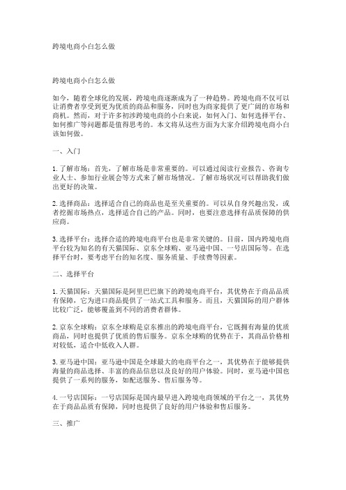 跨境电商小白怎么做