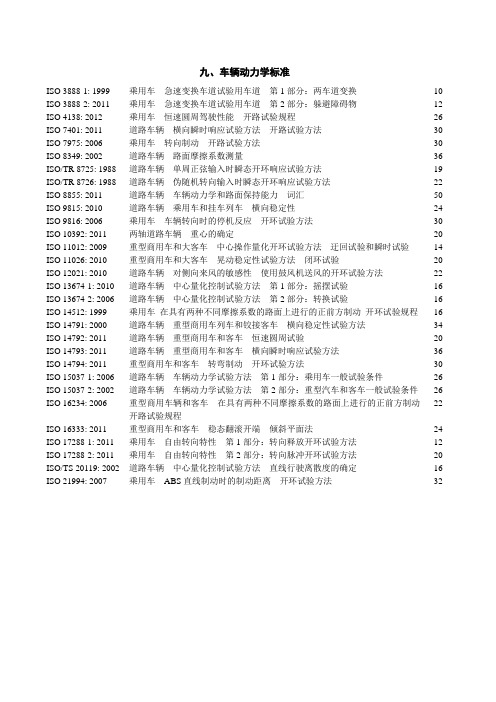 九、车辆动力学标准