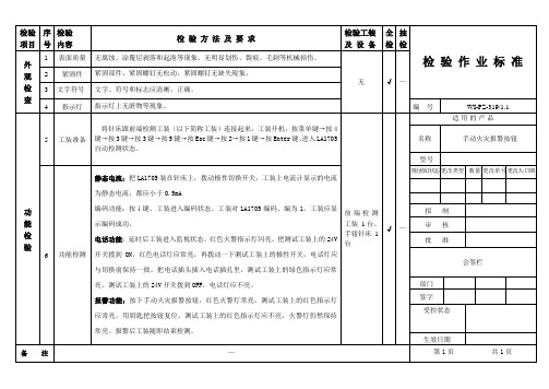 手动火灾报警按钮检验作业标准