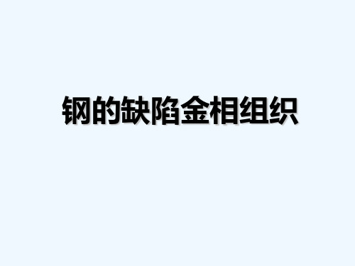 钢的缺陷金相组织 PPT