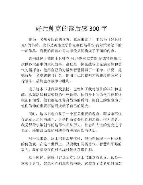 好兵帅克的读后感300字