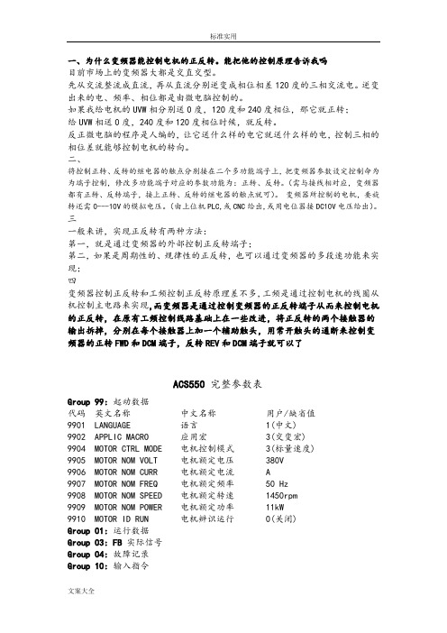 ABB变频器全参数及正反转设置