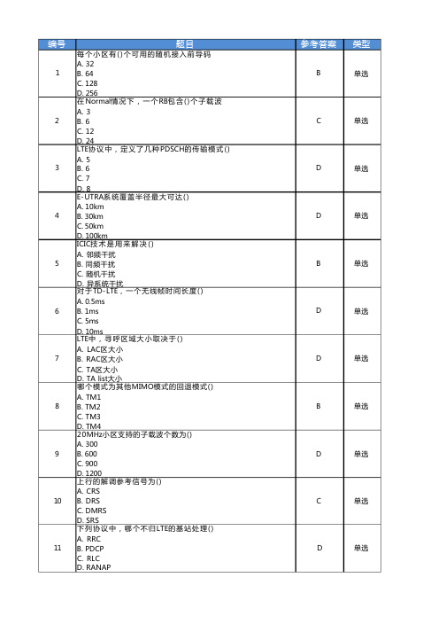 LTE题库