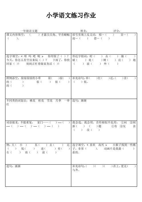 小学一年级语文快乐随堂练III (22)