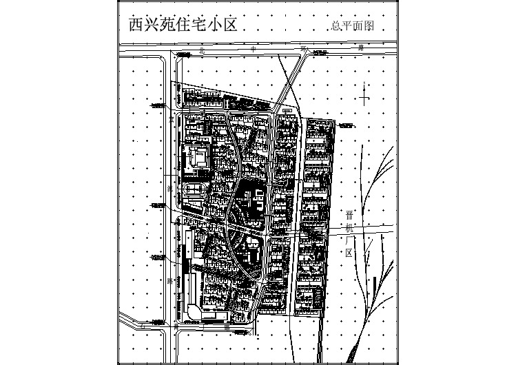 某高档居民小区总平面规划设计详细施工方案CAD图纸