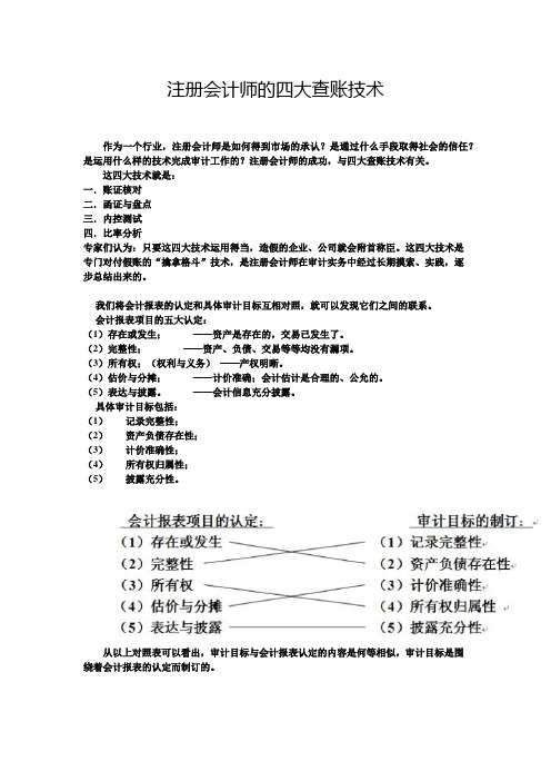 注会的四大查账技术(完整版)