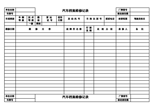 汽车维修档案记录 (2)