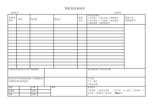 图纸更改通知单