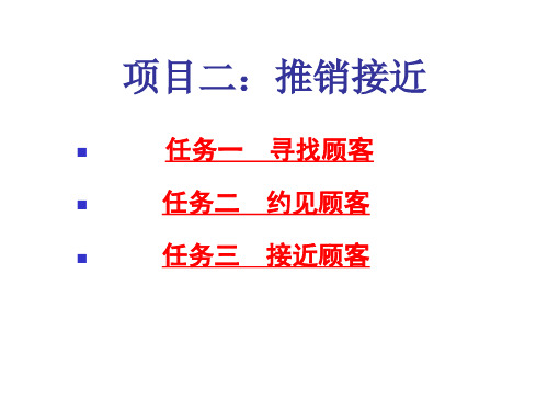 现代推销技术项目二 推销接近