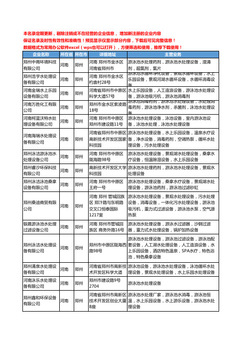 新版河南省游泳池水处理工商企业公司商家名录名单联系方式大全28家