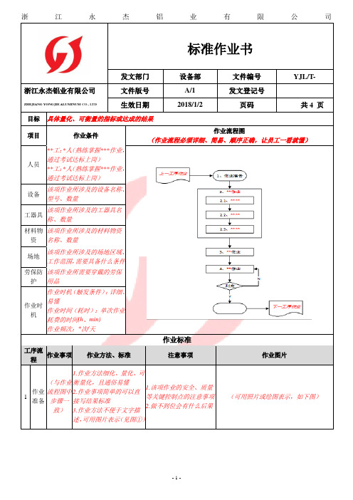 标准作业书(模板)