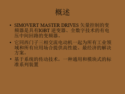 MASTERDRIVE矢量变频器逆变器技术参数说明