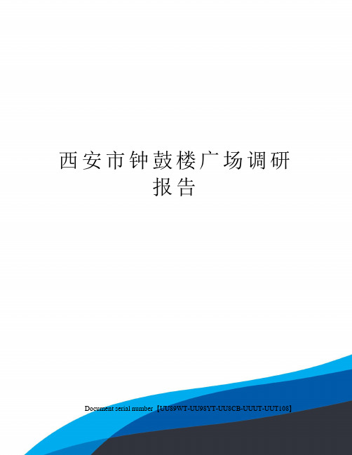 西安市钟鼓楼广场调研报告