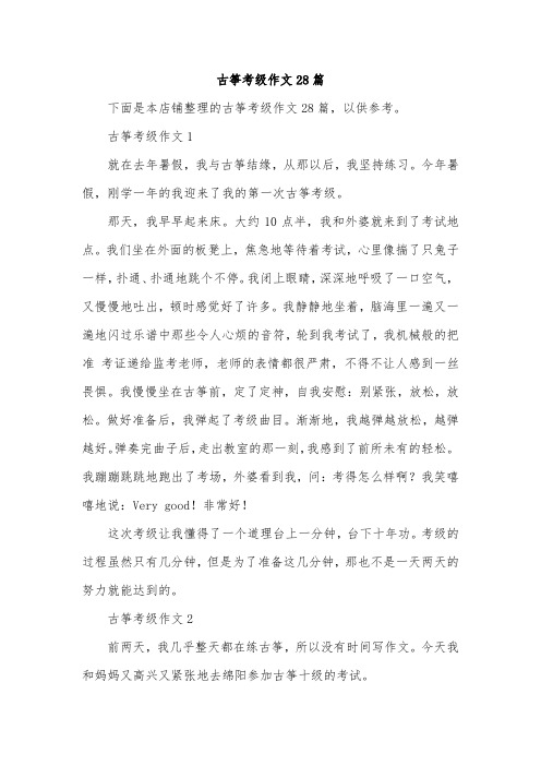 古筝考级作文28篇