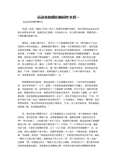 运动会的精彩瞬间作文初一