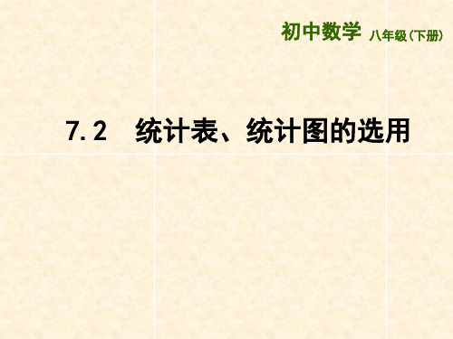 苏科数学八年级下册第七章2统计表、统计图的选用课件