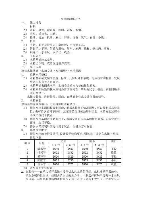 水箱的制作方法