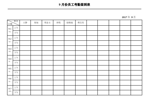 最实用的考勤签到表格模板(上下班签到表格模板) (3)