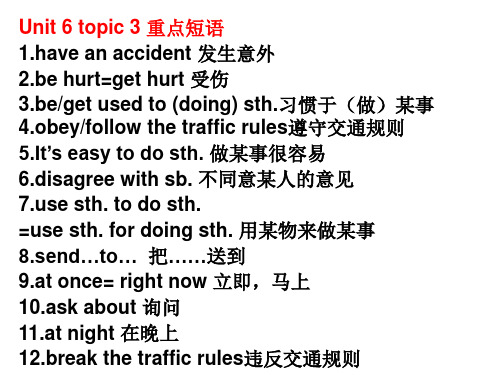 仁爱英语八年级下期unit 6 topic 3 重点短语