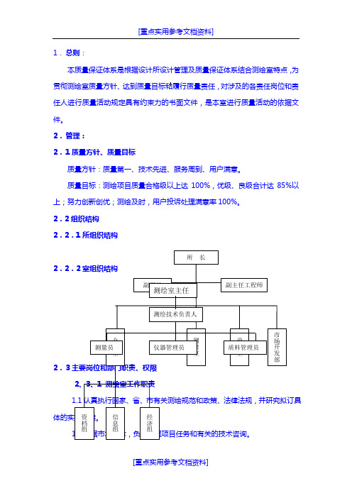 [参考实用]测绘质量保证体系