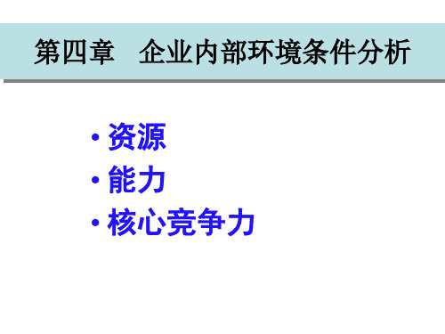 企业战略管理企业内部环境分析