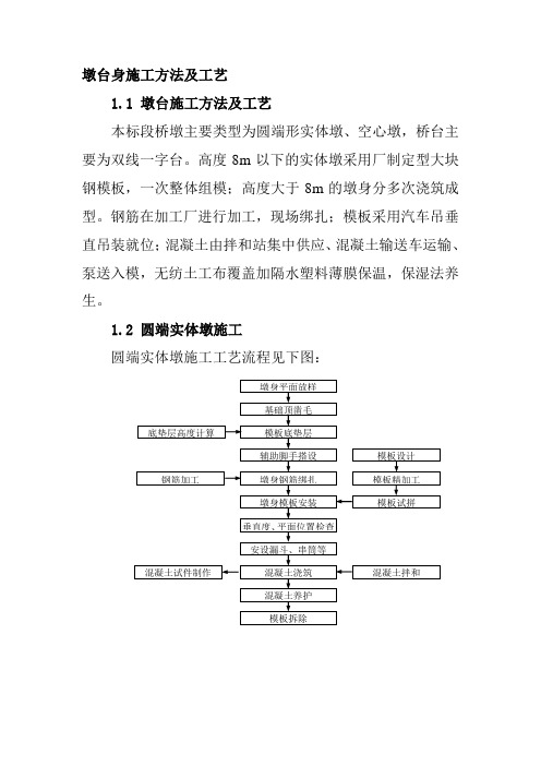 墩台身施工方法及工艺