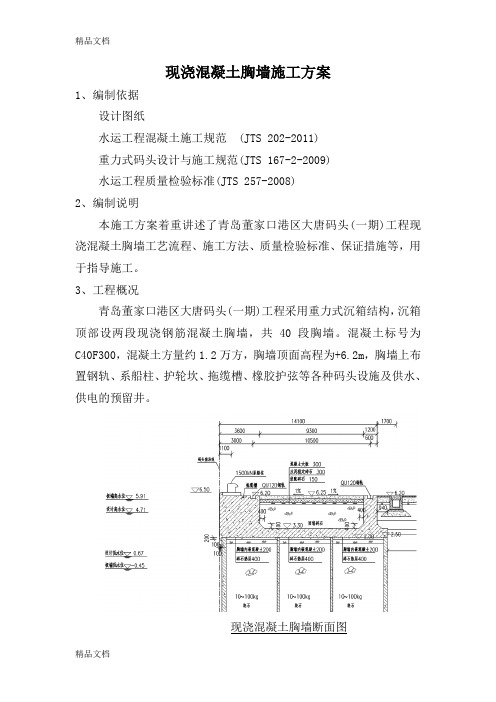 现浇混凝土胸墙施工方案知识讲解