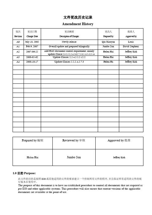 QP-4.2.3-01-文件控制程序Document-Control-Procedure-A4