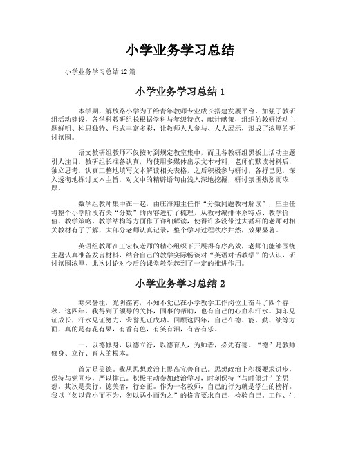 小学业务学习总结