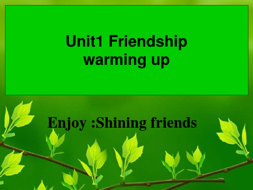 人教版高中英语 必修一 Unit 1 Friendship Warming up(共33张PPT)