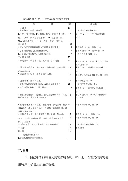 静脉药物配置